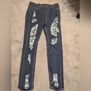 Distressed Skinny Ankle crop Jeans